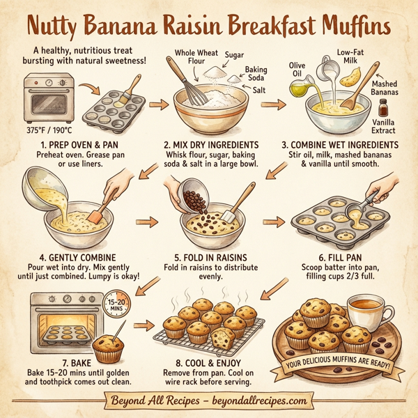 Nutty Banana Raisin Breakfast Muffins instructions