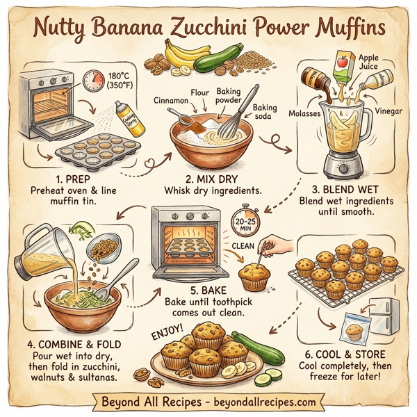 Nutty Banana Zucchini Power Muffins instructions