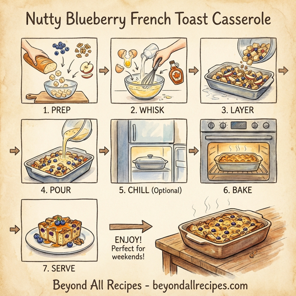 Nutty Blueberry French Toast Casserole instructions
