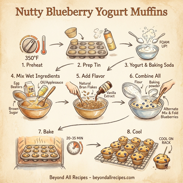 Nutty Blueberry Yogurt Muffins instructions