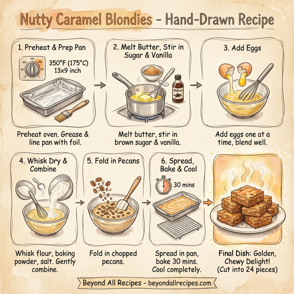 Nutty Caramel Blondies instructions