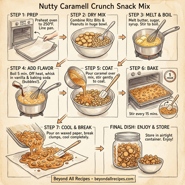 Nutty Caramel Crunch Snack Mix instructions