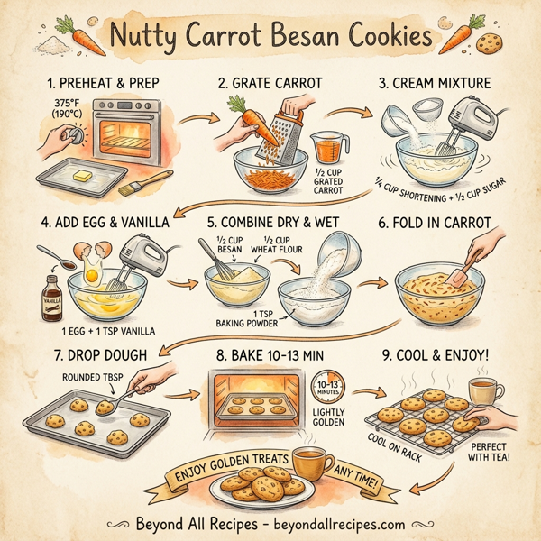 Nutty Carrot Besan Cookies instructions