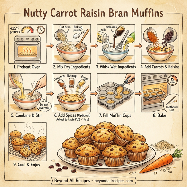 Nutty Carrot Raisin Bran Muffins instructions