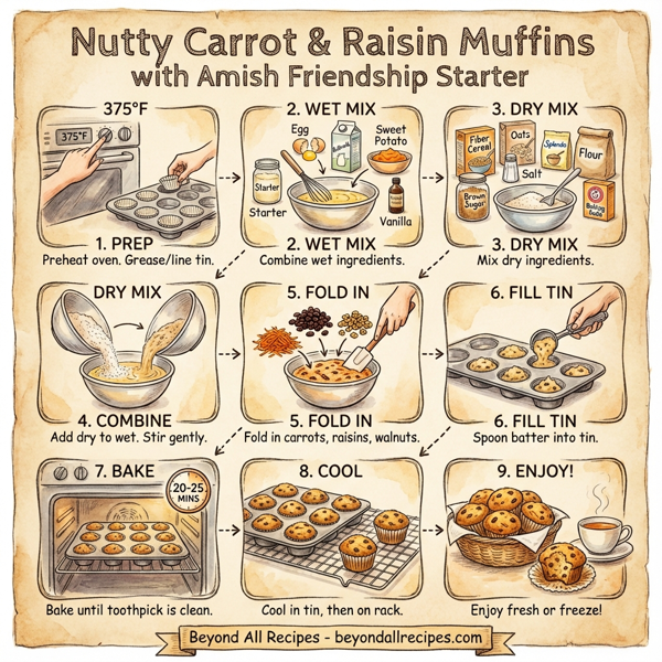 Nutty Carrot & Raisin Muffins with Amish Friendship Starter instructions