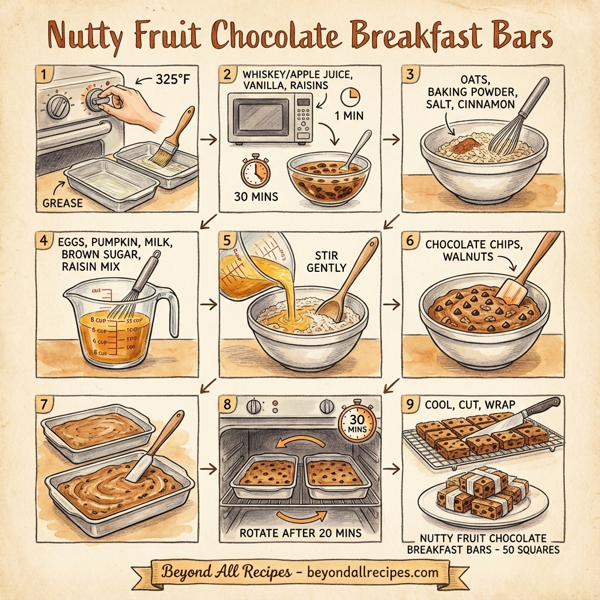 Nutty Fruit Chocolate Breakfast Bars instructions