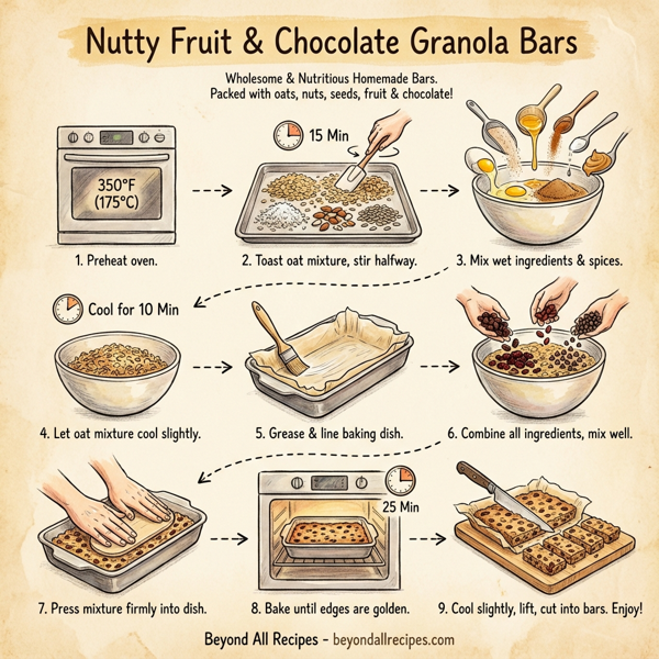 Nutty Fruit & Chocolate Granola Bars instructions