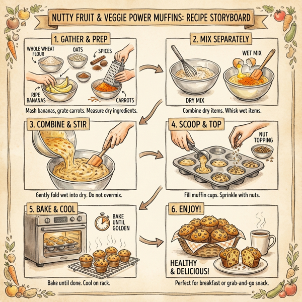 Nutty Fruit & Veggie Power Muffins instructions
