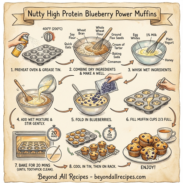 Nutty High Protein Blueberry Power Muffins instructions