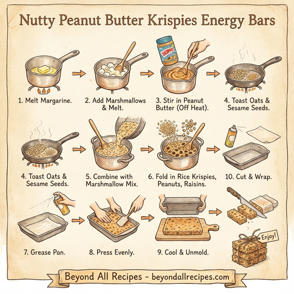Nutty Peanut Butter Krispies Energy Bars instructions