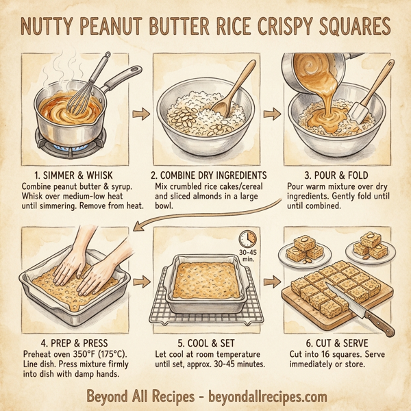 Nutty Peanut Butter Rice Crispy Squares instructions