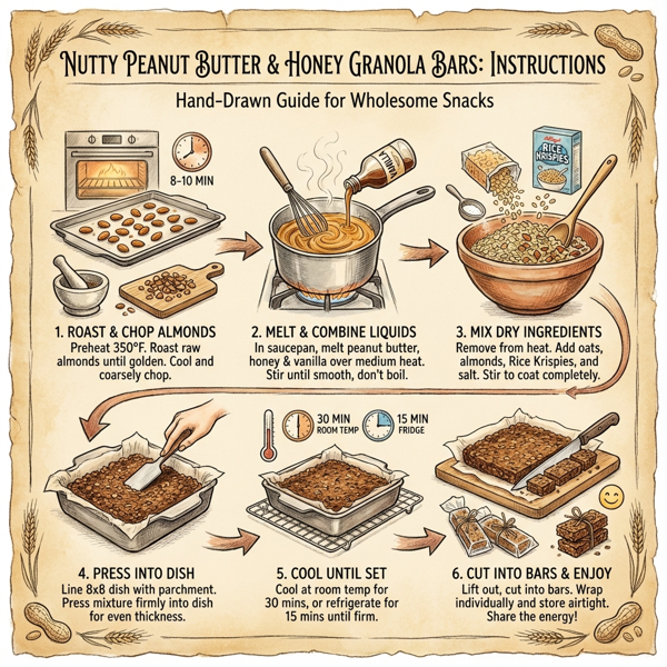 Nutty Peanut Butter & Honey Granola Bars instructions