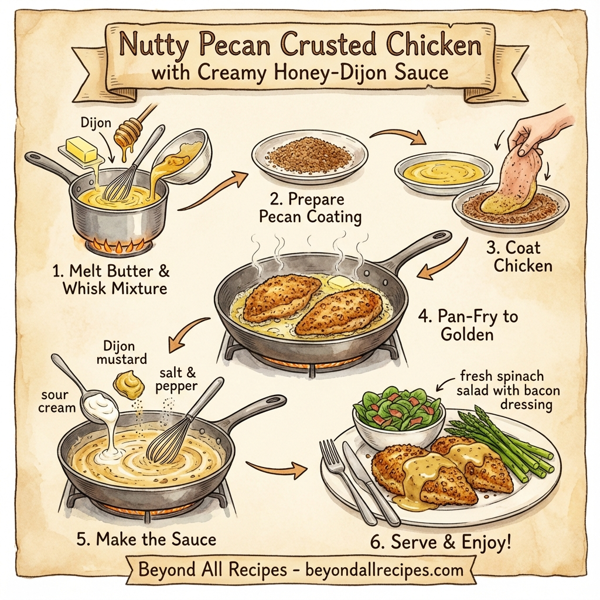 Nutty Pecan Crusted Chicken with Creamy Honey-Dijon Sauce instructions