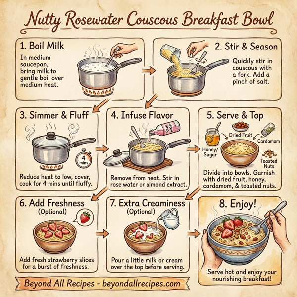Nutty Rosewater Couscous Breakfast Bowl instructions