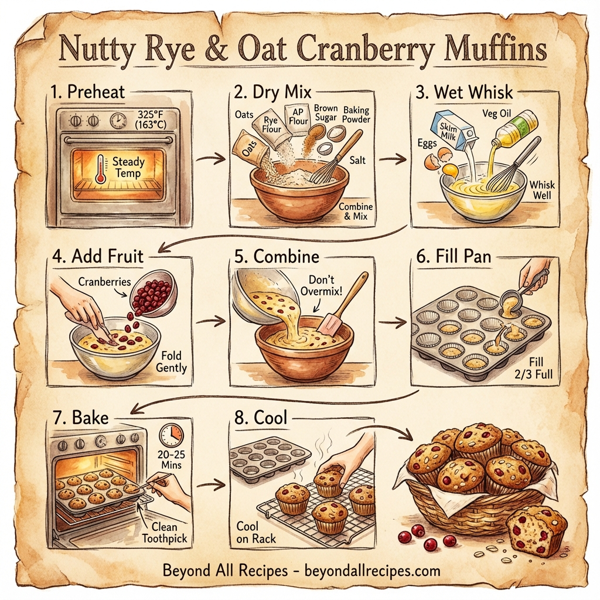 Nutty Rye and Oat Cranberry Muffins instructions