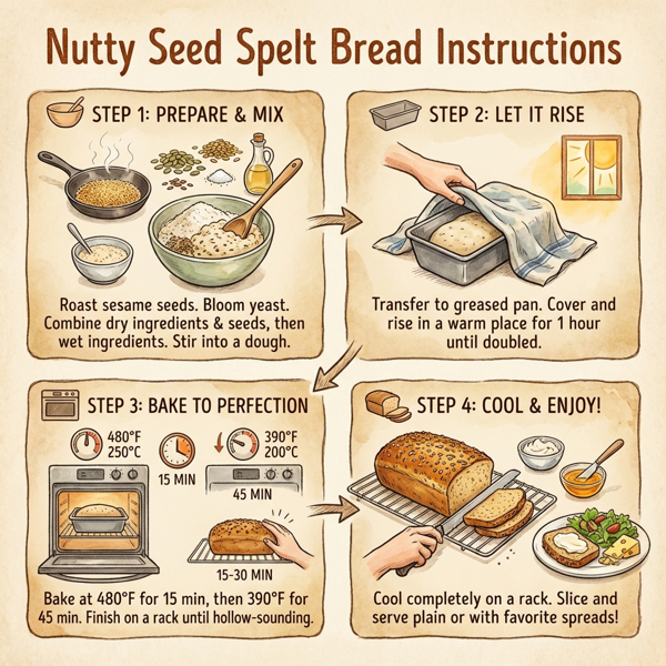 Nutty Seed Spelt Bread instructions