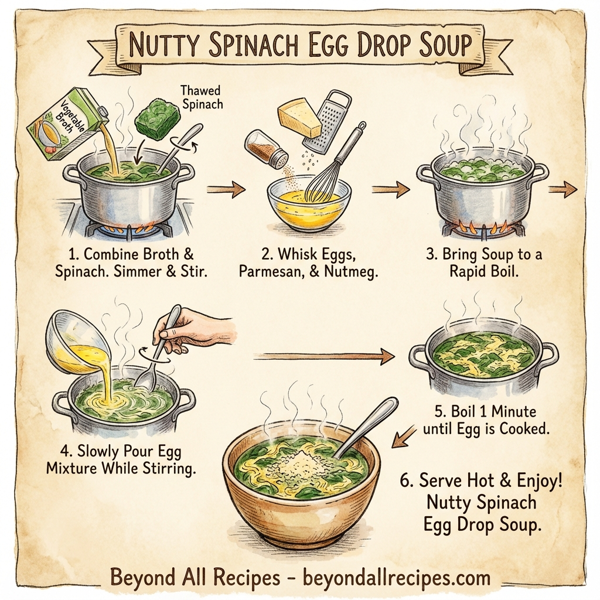 Nutty Spinach Egg Drop Soup instructions