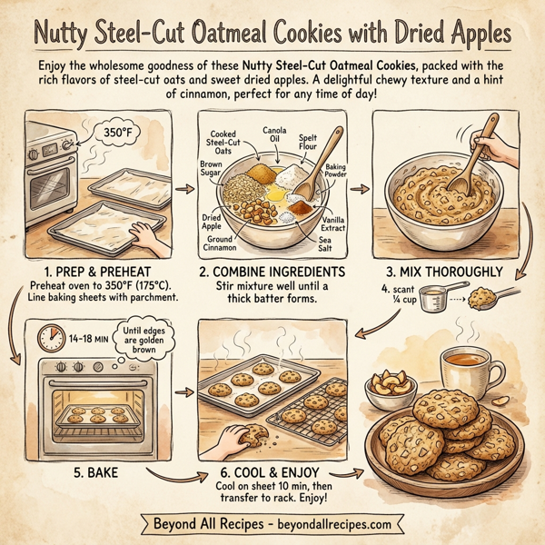 Nutty Steel-Cut Oatmeal Cookies with Dried Apples instructions