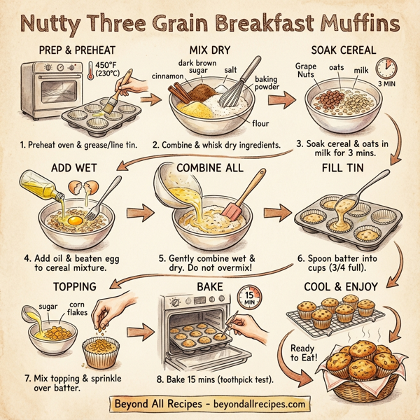 Nutty Three Grain Breakfast Muffins instructions