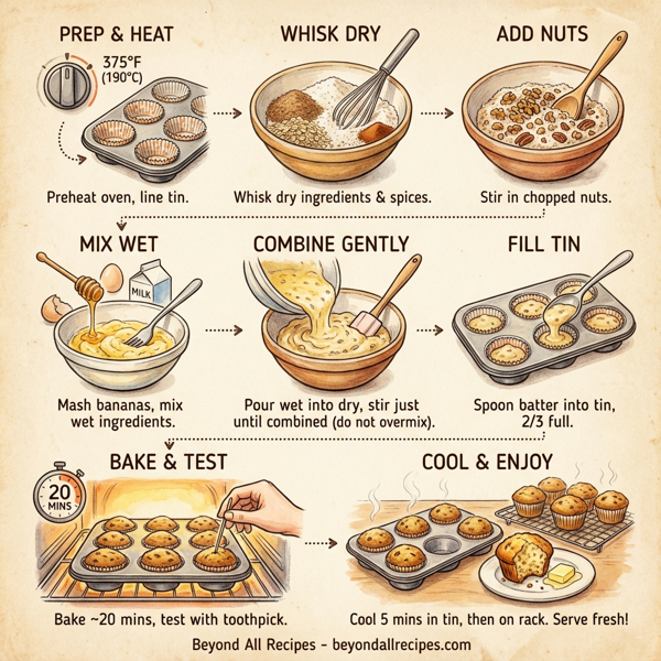 Nutty Whole Wheat Banana Flax Muffins instructions