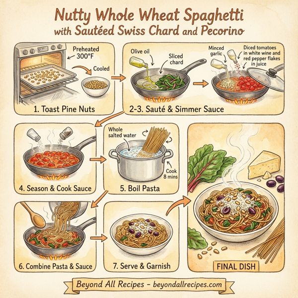 Nutty Whole Wheat Spaghetti with Sautéed Swiss Chard and Pecorino instructions