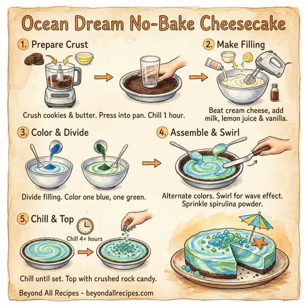 Ocean Dream No-Bake Cheesecake instructions