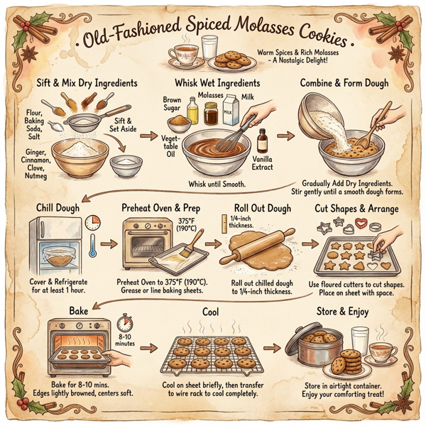 Old-Fashioned Spiced Molasses Cookies instructions