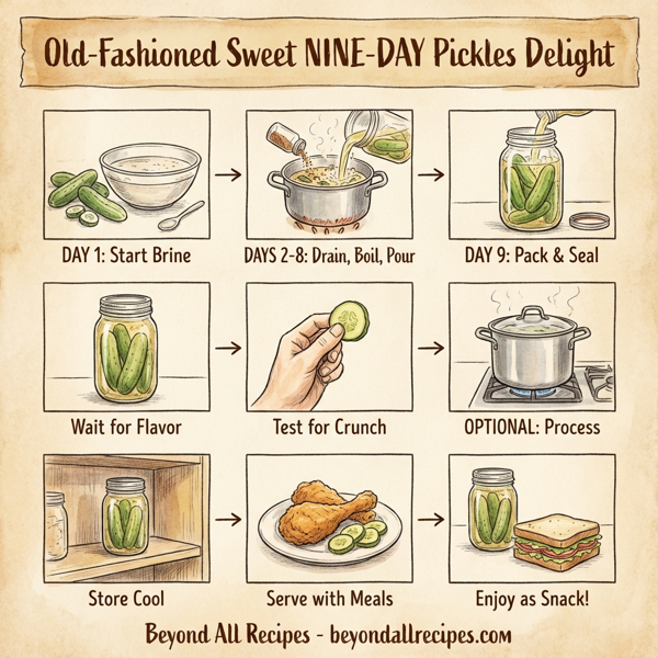 Old-Fashioned Sweet NINE-DAY Pickles Delight instructions