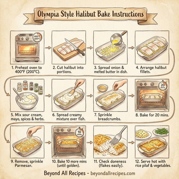 Olympia Style Halibut Bake instructions