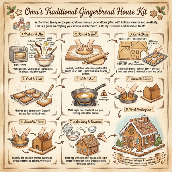 Oma's Traditional Gingerbread House Kit instructions