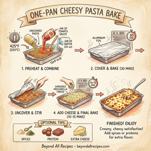 One-Pan Cheesy Pasta Bake instructions