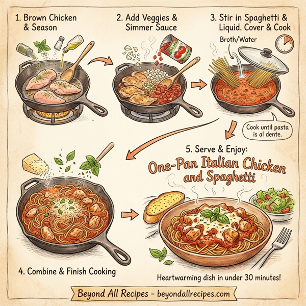 One-Pan Italian Chicken and Spaghetti instructions
