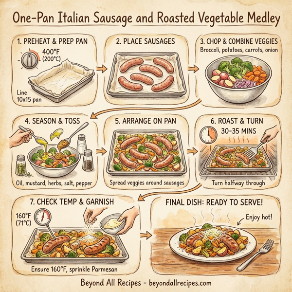 One-Pan Italian Sausage and Roasted Vegetable Medley instructions