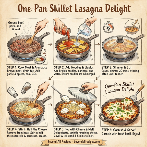 One-Pan Skillet Lasagna Delight instructions