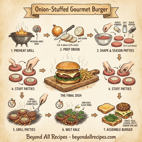 Onion-Stuffed Gourmet Burger instructions