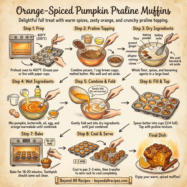 Orange-Spiced Pumpkin Praline Muffins instructions