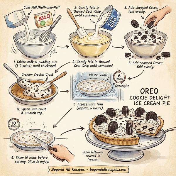 Oreo Cookie Delight Ice Cream Pie instructions
