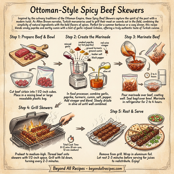 Ottoman-Style Spicy Beef Skewers instructions