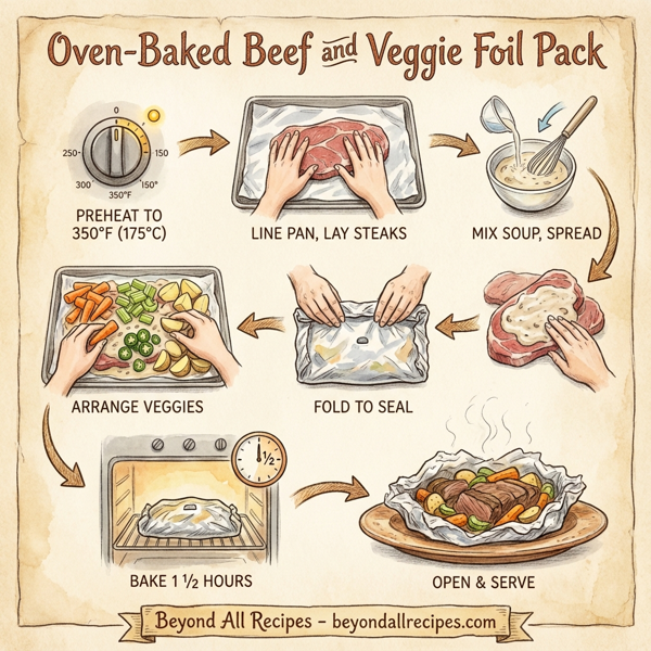 Oven-Baked Beef and Veggie Foil Pack instructions