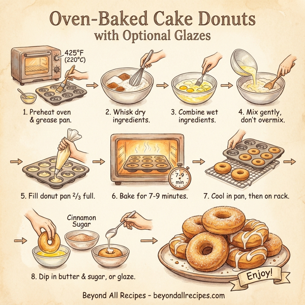 Oven-Baked Cake Donuts with Optional Glazes instructions