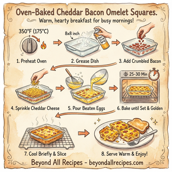 Oven-Baked Cheddar Bacon Omelet Squares instructions