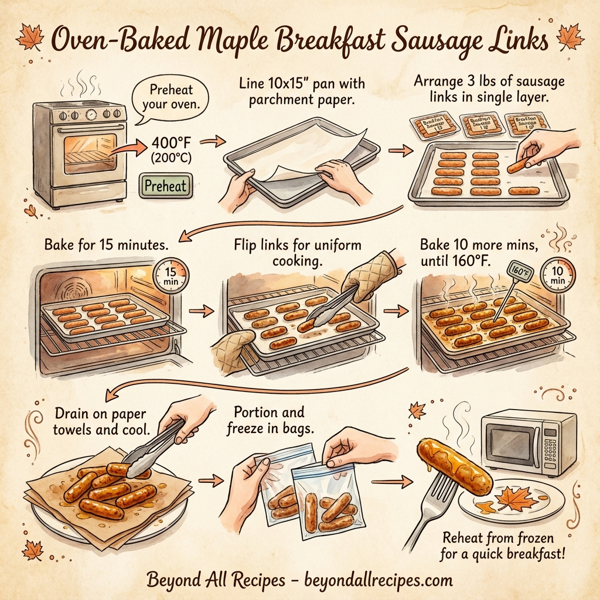 Oven-Baked Maple Breakfast Sausage Links instructions
