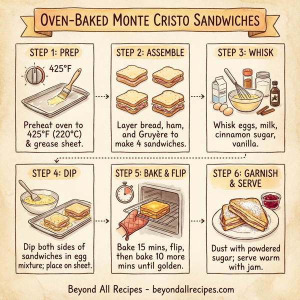 Oven-Baked Monte Cristo Sandwiches instructions
