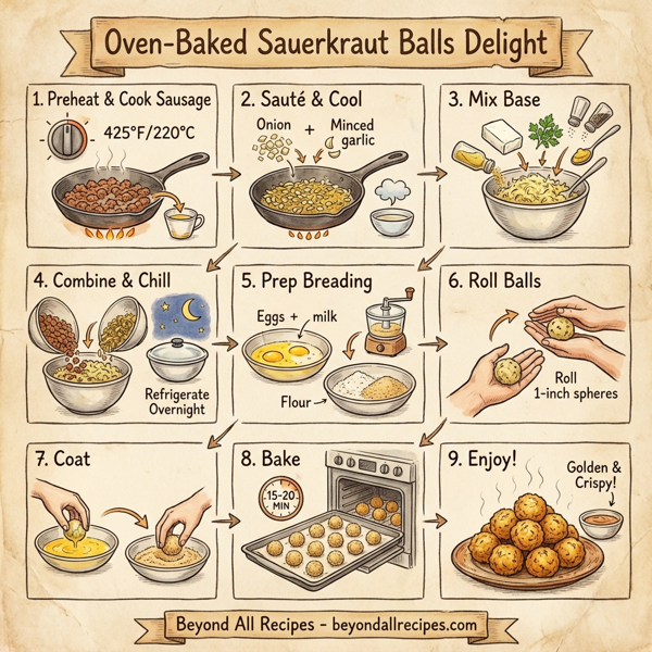 Oven-Baked Sauerkraut Balls Delight instructions