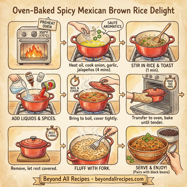 Oven-Baked Spicy Mexican Brown Rice Delight instructions