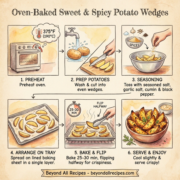 Oven-Baked Sweet & Spicy Potato Wedges instructions