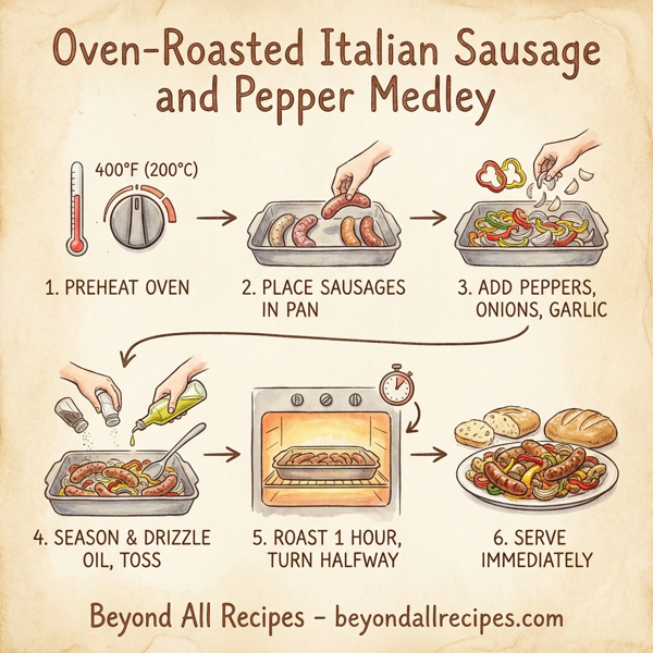 Oven-Roasted Italian Sausage and Pepper Medley instructions