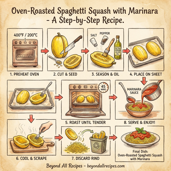 Oven-Roasted Spaghetti Squash with Marinara instructions