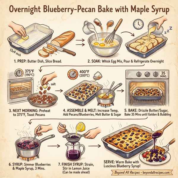 Overnight Blueberry-Pecan Bake with Maple Syrup instructions