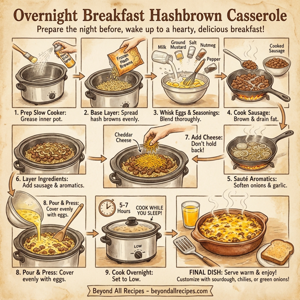 Overnight Breakfast Hashbrown Casserole instructions